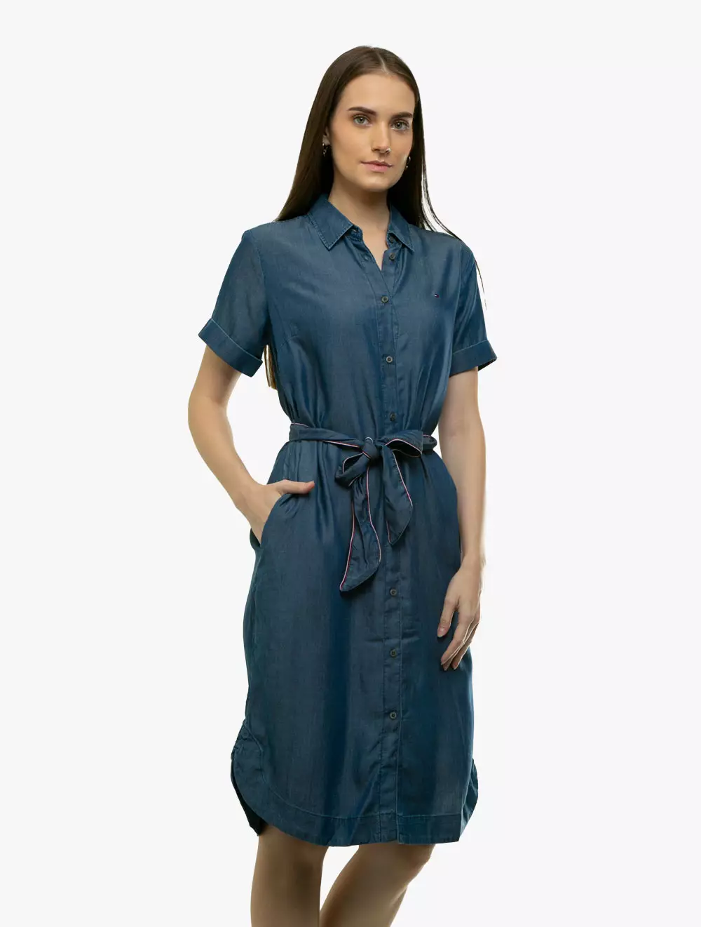 Jual Tommy Hilfiger Tommy Hilfiger - Tencil Midi Shirt Dress - Navy  Original 2023 | ZALORA Indonesia ®