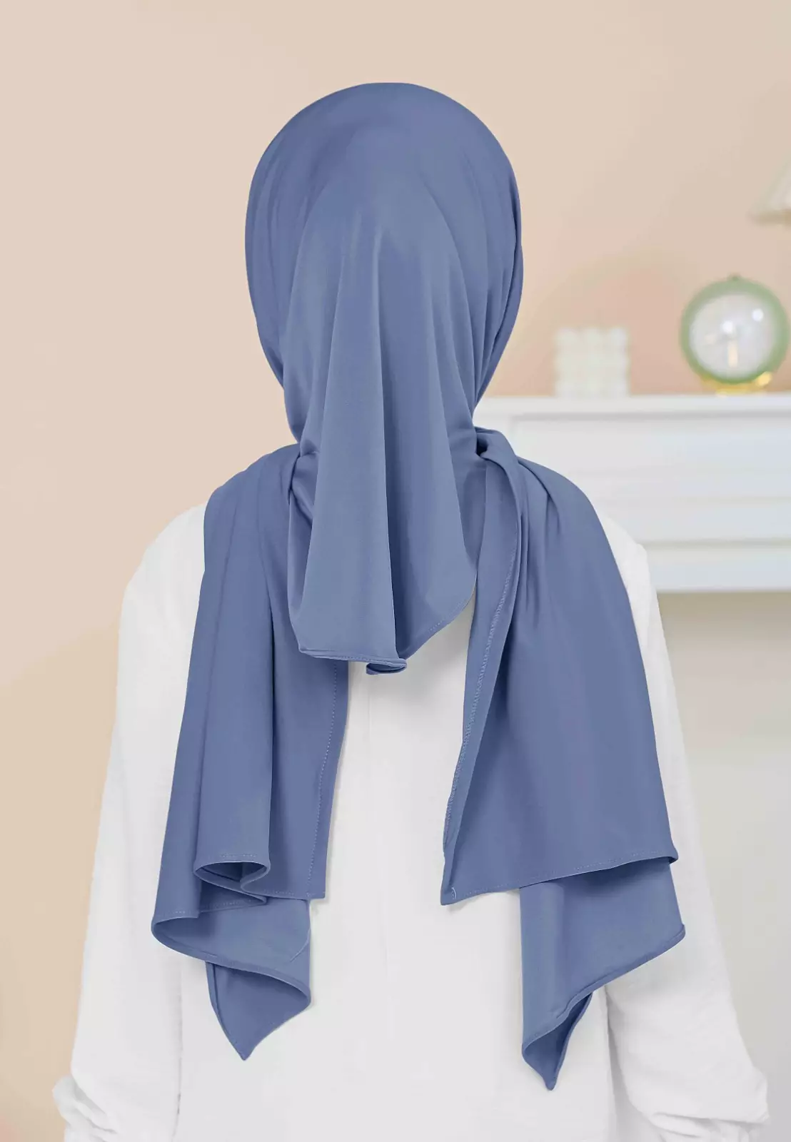 Cotton Bee - Calla Oval Instan | Hijab Pashmina Instan Anak - Faded Denim