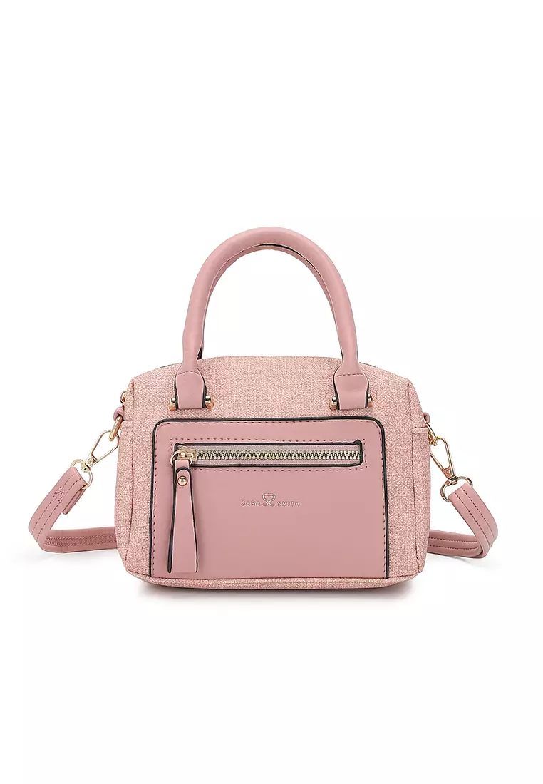 Women's Top Handle Bag / Sling Bag / Crossbody Bag / Shoulder Bag (Tas Tangan Wanita / Tas Selempang Wanita / Tas Bahu Wanita) - Merah Jambu