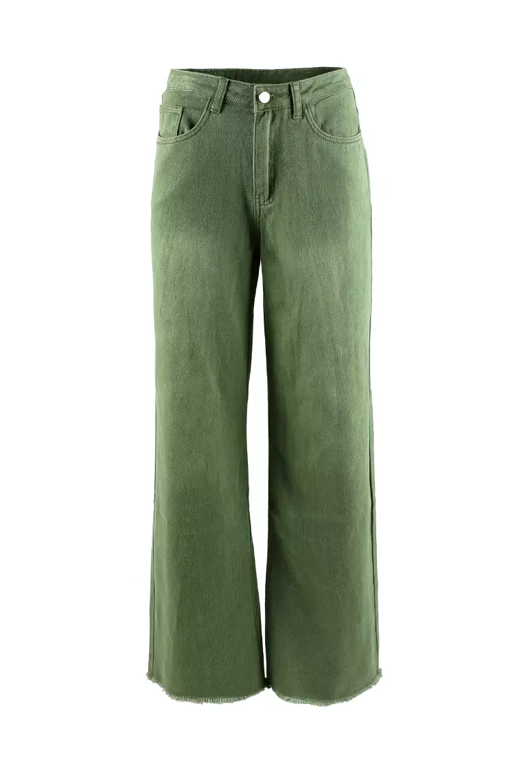 Army Green Ultra Comfortable Loose Fit Denims