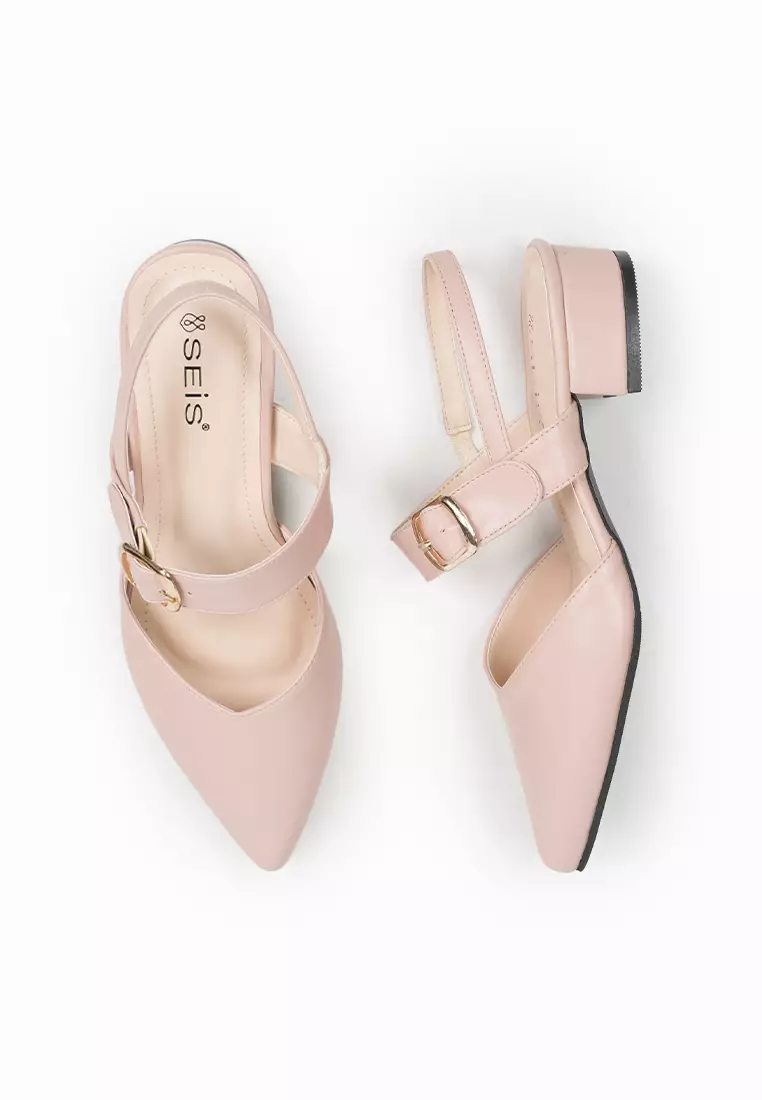 SEIS shoes Zoya Mules Wanita Heels 3 cm SALMON