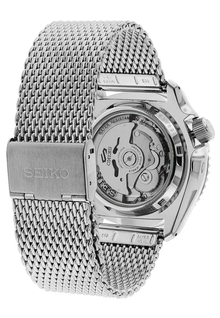 Jam Tangan Pria Seiko 5 Sports Original Garansi Resmi SRPD67K1 Strap Stainless Steel Silver Mesh Bracelet