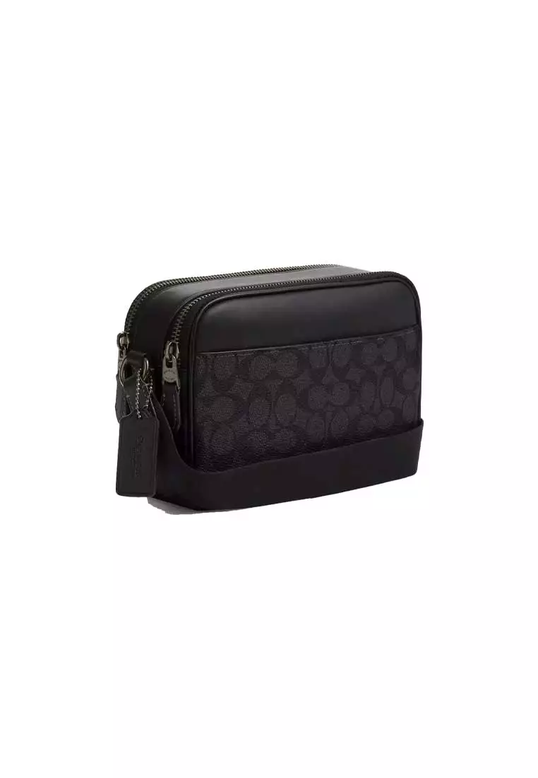 Graham Crossbody Bag In Signature Canvas Charcoal/Black CV921