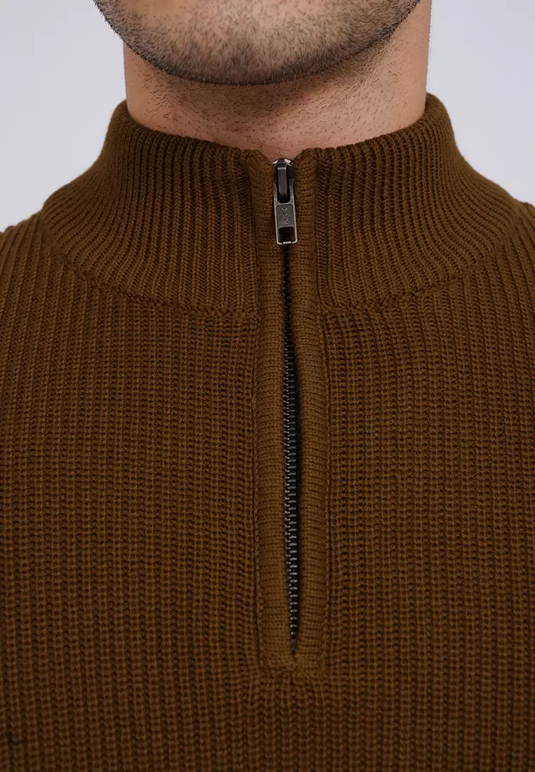 High Neck Long Sleeve Knit Sweater