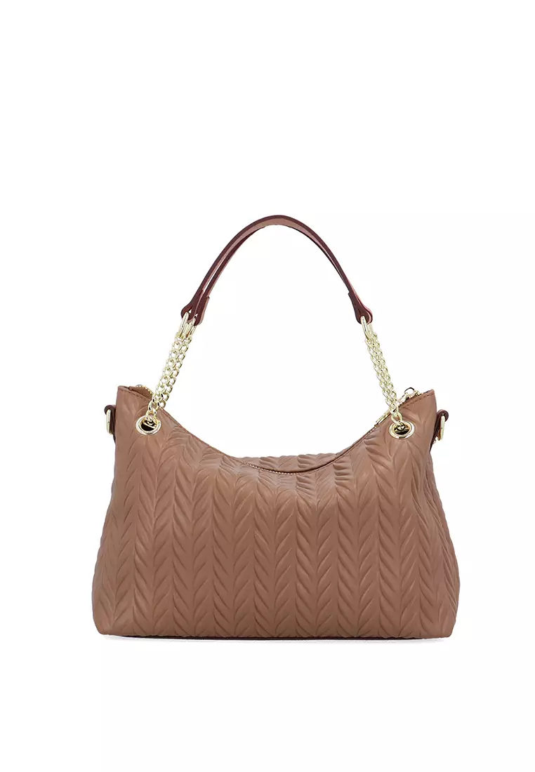 Buy Carlo Rino Chevron-Quilt Top Handle - Brown 2026 Online | ZALORA