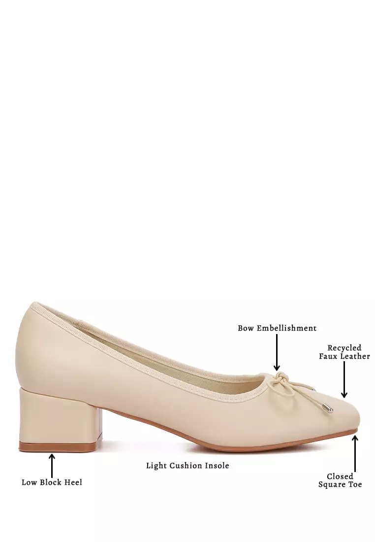Balerina Hak Blok Rendah Krem