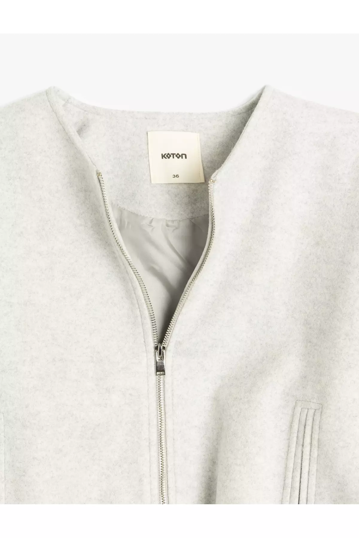 Long Sleeve Zippered College Jacket With Pockets