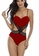 LYCKA red LKL7049-European Style Lady Swimsuit-Red 763FEUS9F2824AGS_4
