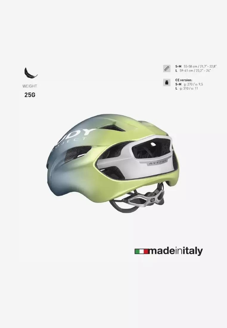 Nytron Helmet – Blue Avio / Apple Green Metal Matte | Road Cycling Helmet