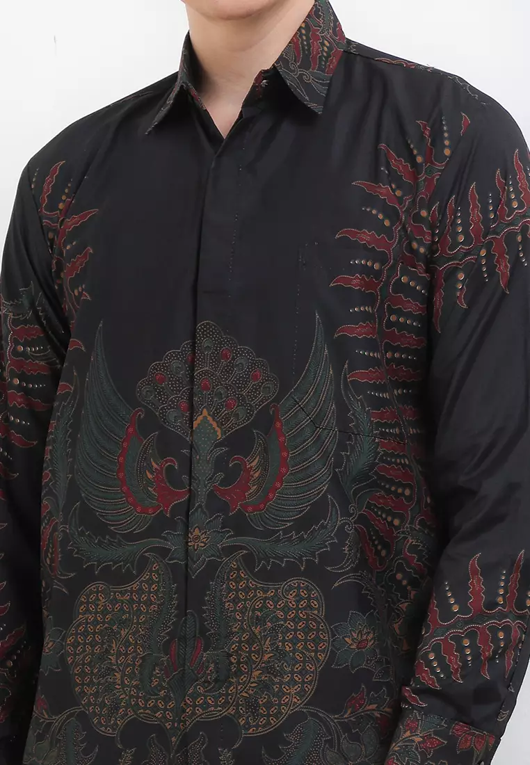 Gurda Kemeja Batik Exclusive Premium Pria Casual Modern Lengan Panjang