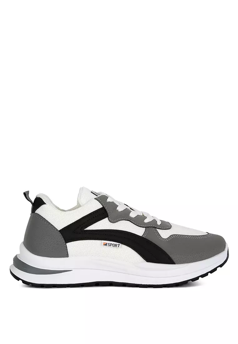 Discount on London Rag  shoes - SKU: Grey Faux Suede Active Sneakers