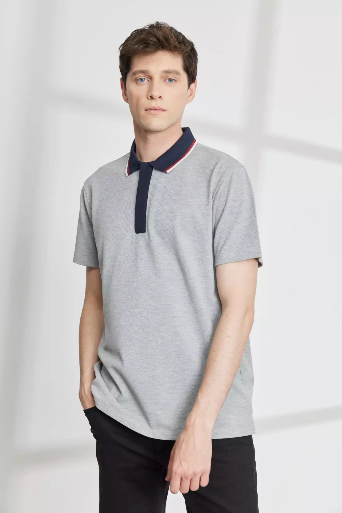 Slim Fit Polo Neck Shirt