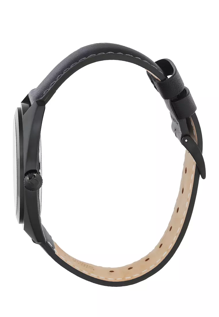 Alexandre Christie Classic Steel - Jam Tangan Analog Pria - Black Case - Black Leather Strap - 8702MDLIPDG