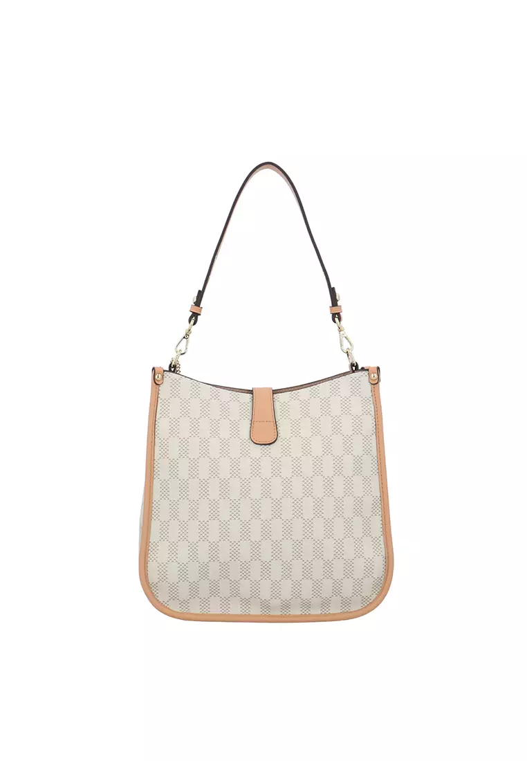 LoveGrid Flap 2-Way Shoulder Bag  - Medium Beige