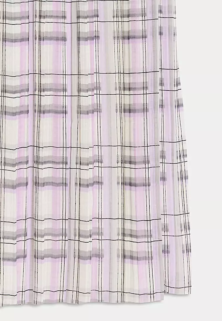 Checked Midaxi A-Line Skirt