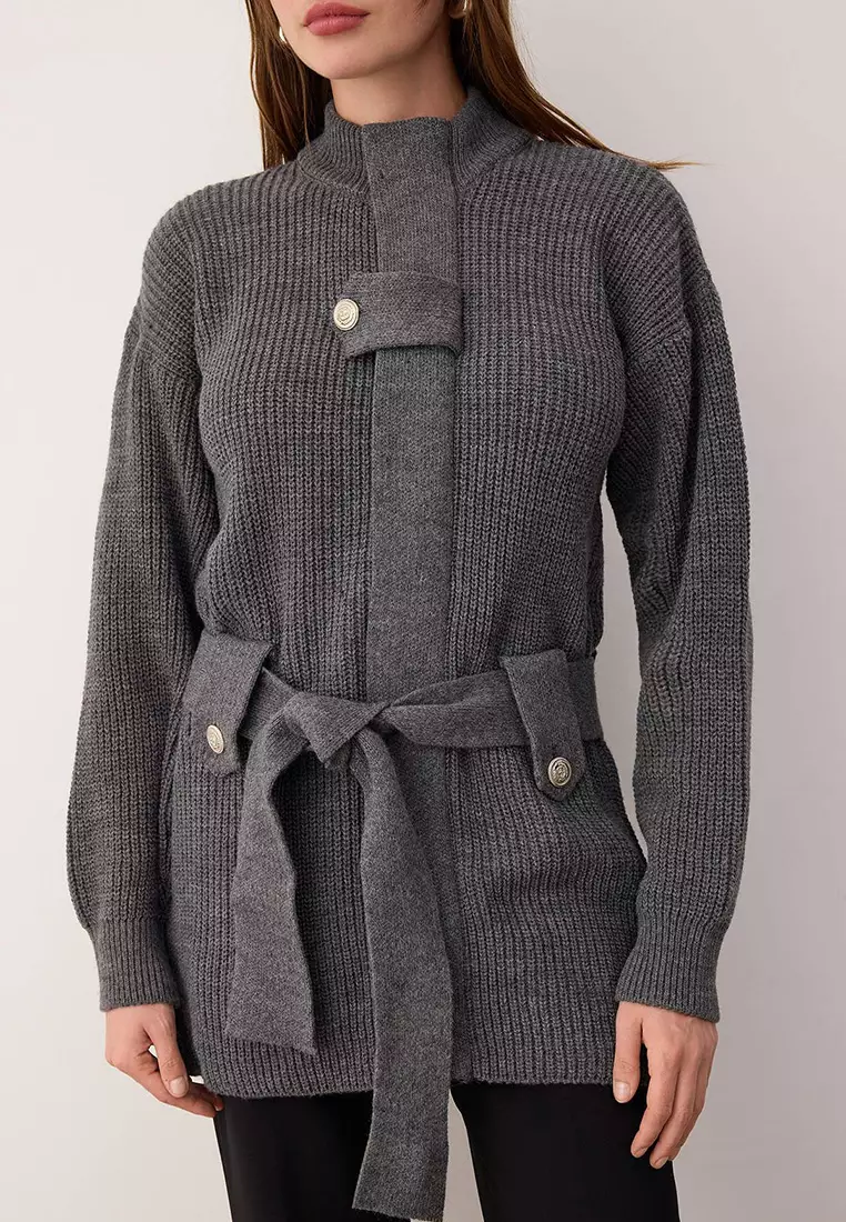 Zippered Knitwear Jacket Cardigan