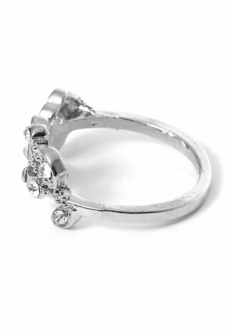 Ring Flower Perhiasan Aksesoris Wanita Casual - Silver