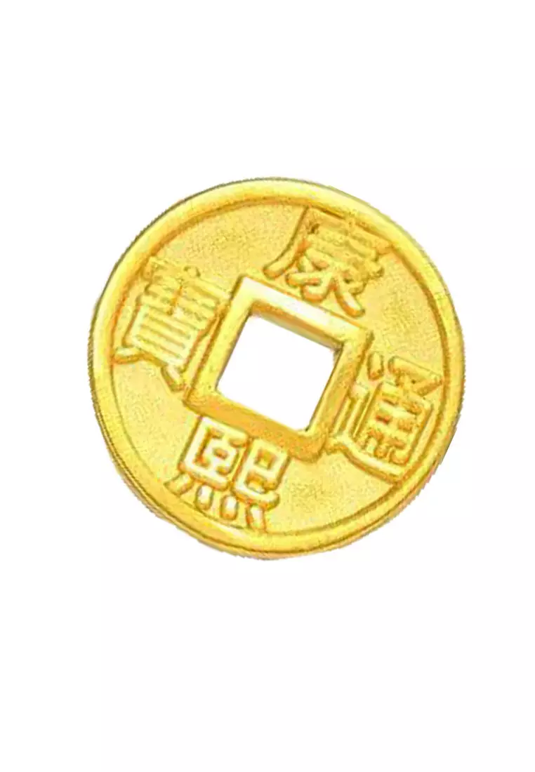 [SPECIAL] LITZ 999 (24K) Gold Coin Charm 钱币 EPC0958-L康熙0.85g+/-