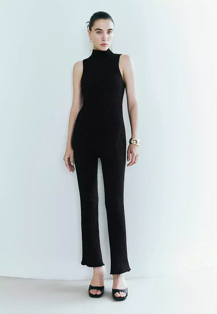 Skinny Knitted Flare Pants