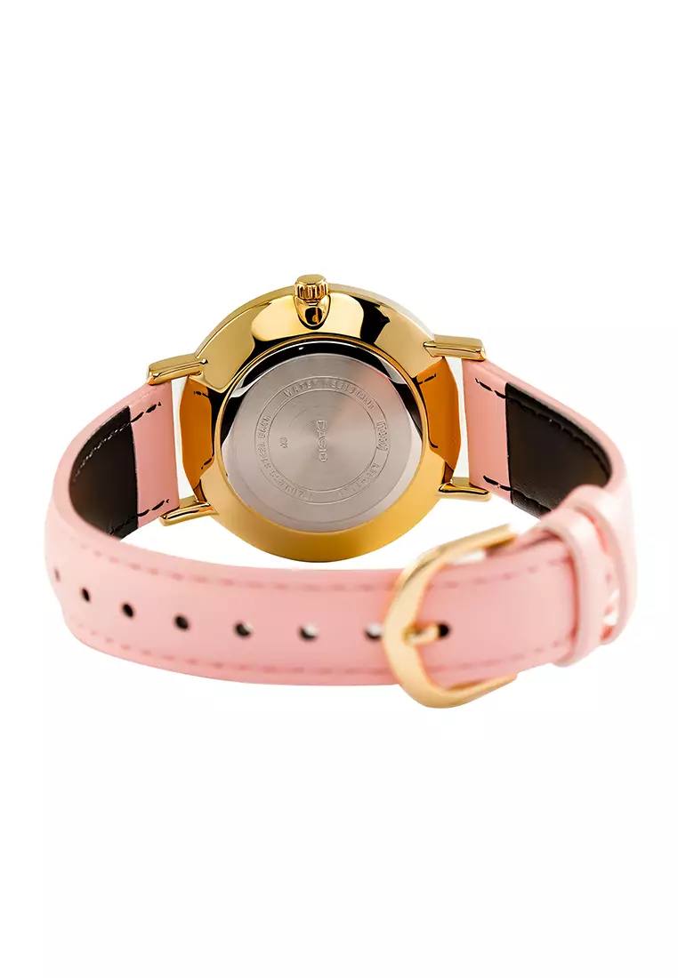 Casio - Jam Tangan Wanita - Gold - Pink Leather Strap - LTP-VT01GL-4B