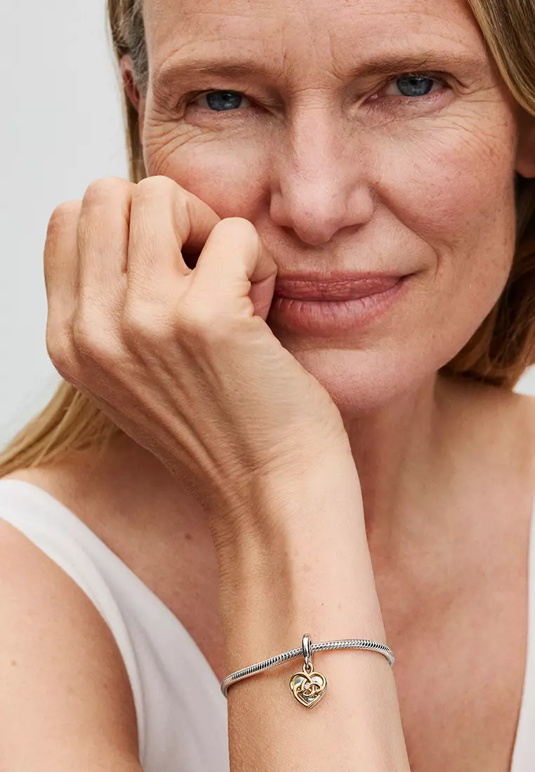 Lab-grown Diamond Engravable Mom Double Dangle Charm