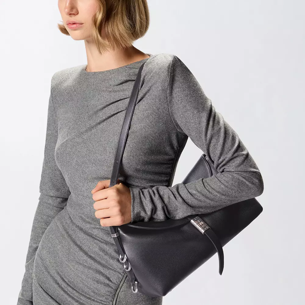 New Saddle Baguette Shoulder Bag Black Shw