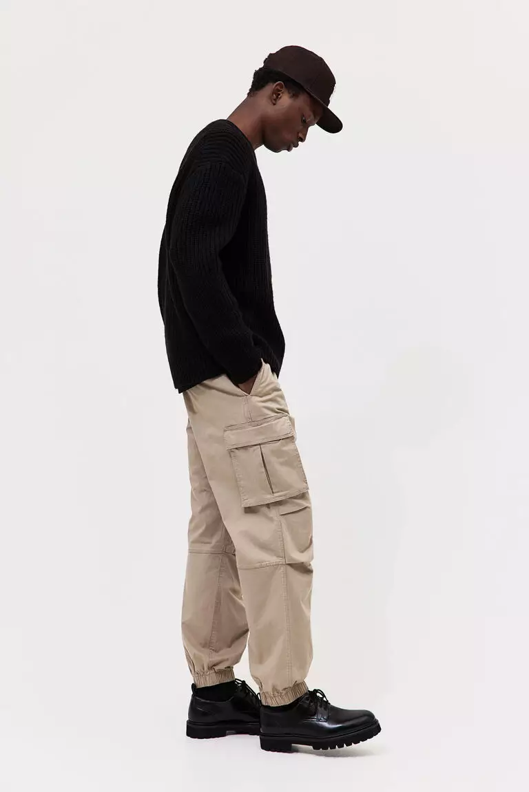 Relaxed Fit Cotton cargo joggers