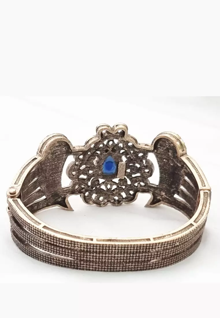 Paisley Diamante Embellished Bracelet Gelang Wanita Blue-Black
