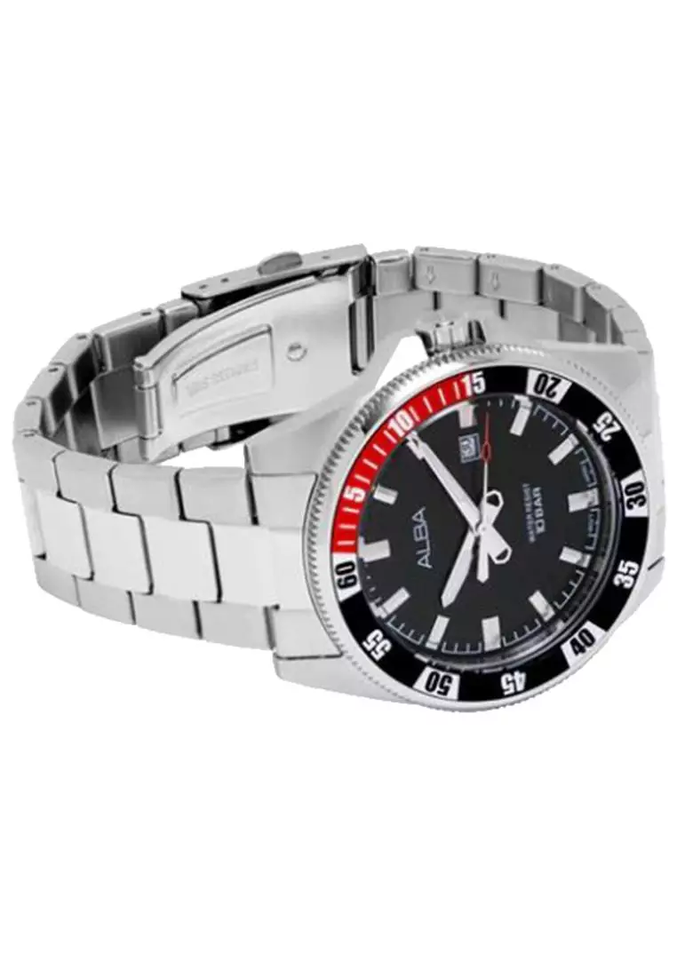 Jam Tangan Pria Alba Original Garansi Resmi AG8L97 AG8L97X1 Strap Stainless Steel Silver