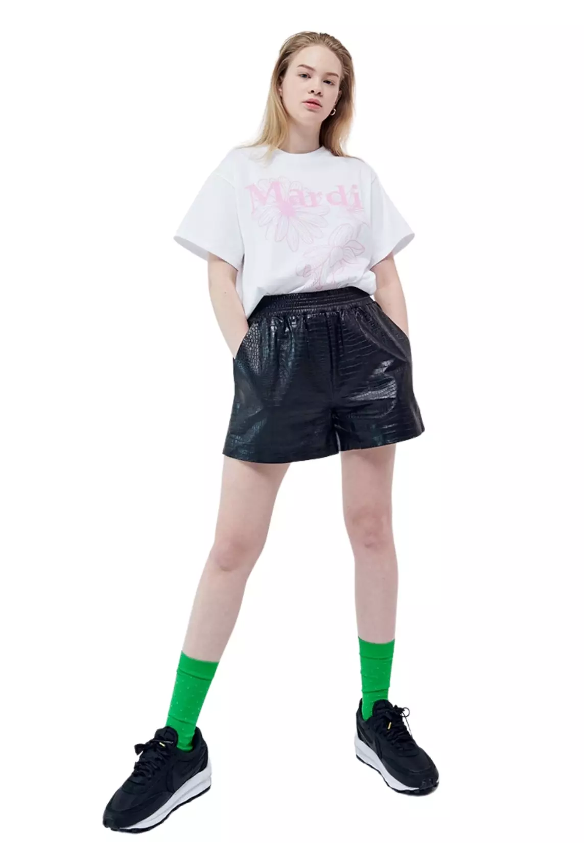 Tshirt Triple Flower - White Pink