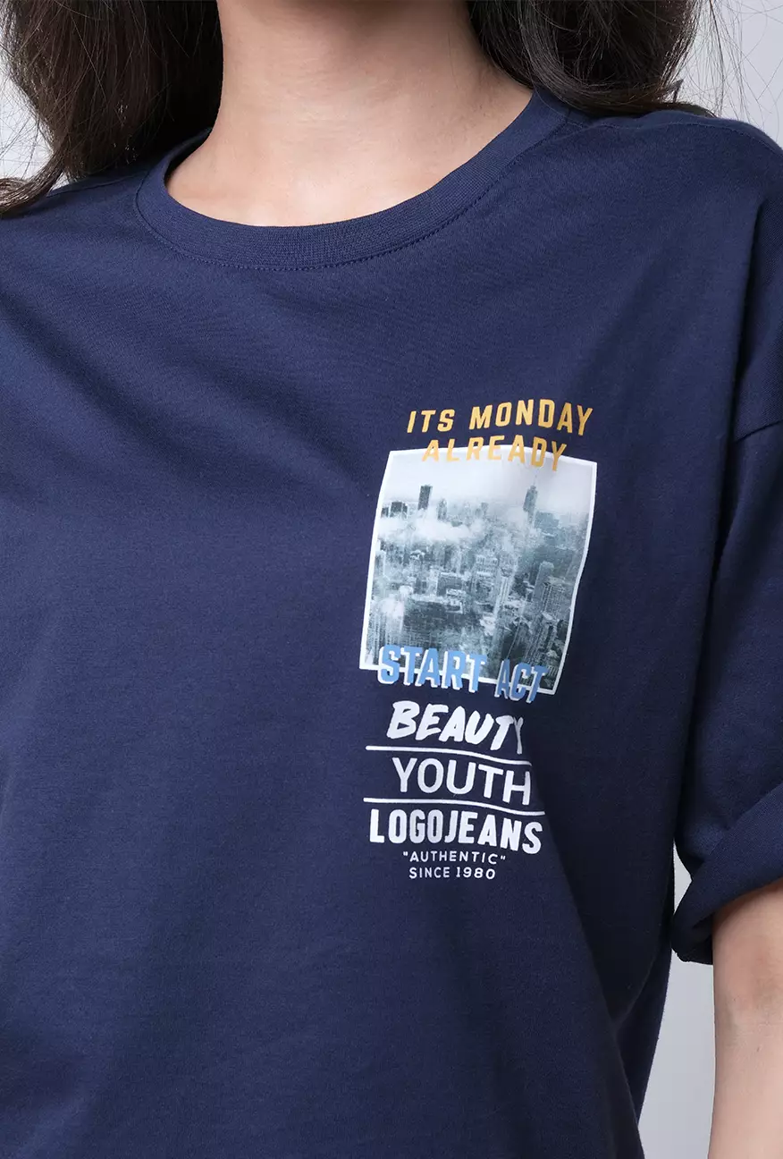 Kaos Wanita Kyyn Navy