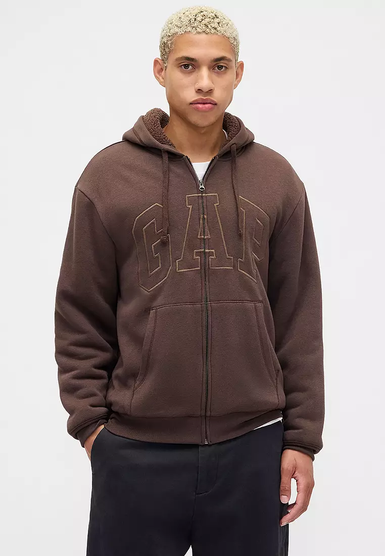 Jual Gap Arch Sherpa Full Zip Hoodie Original 2025 ZALORA