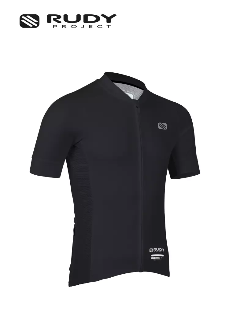 Core Emblem Cycling Jersey – Black | Breathable Performance Apparel