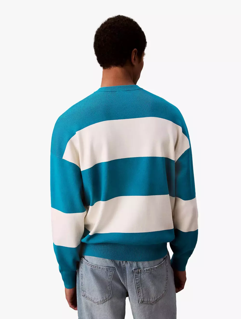Calvin Klein - STRIPED SNOWY RELAXED CREWNECK