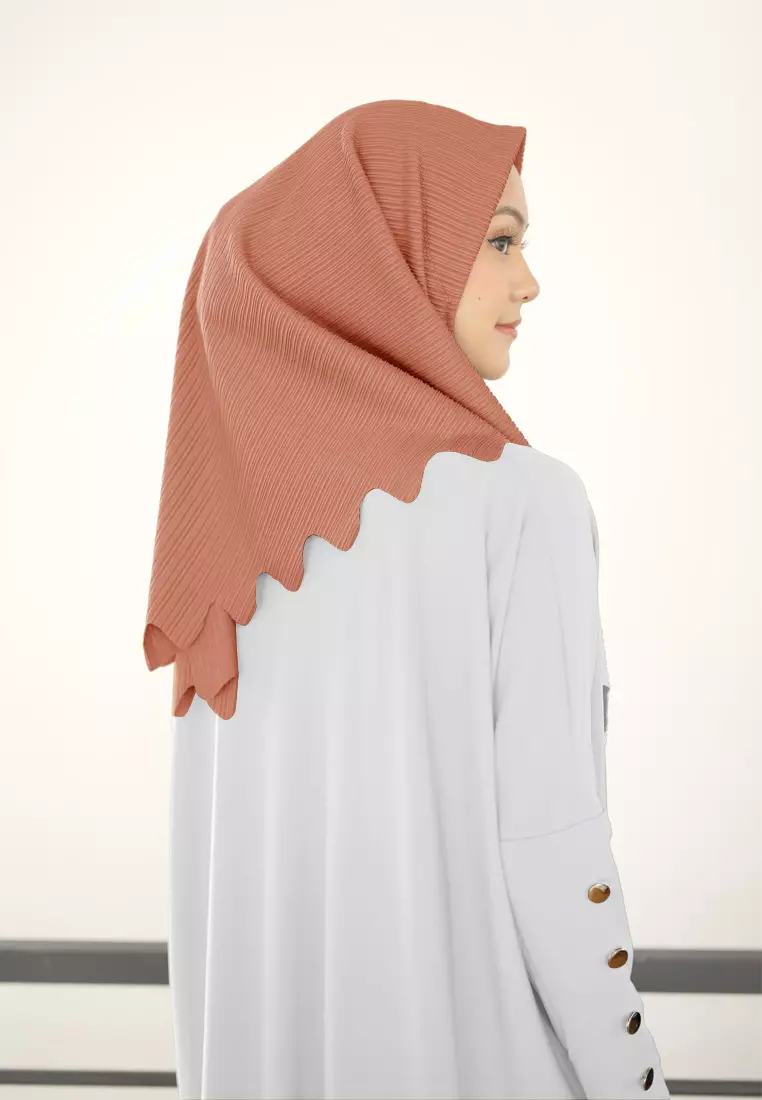 Cotton Bee - Marsha Bergo | Hijab Instan Jersey Tekstur  - Orange Cinnamon