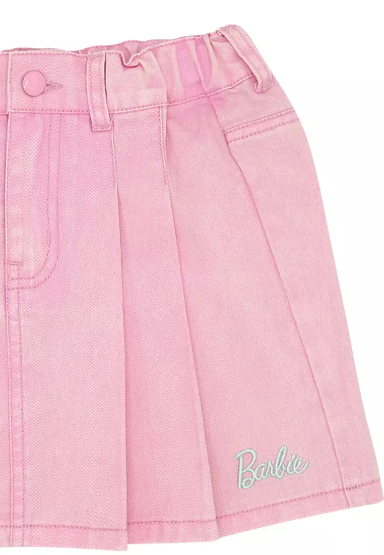 Girls Licensed Twill Skirt with Pleats Pink