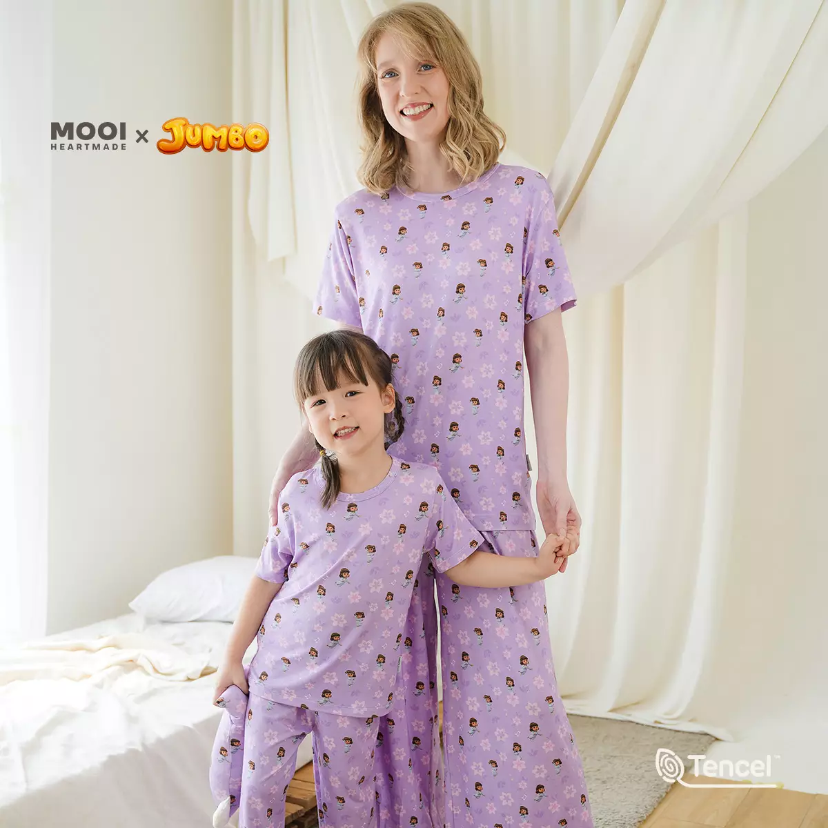 Mooi x Jumbo Piyama Dewasa Setelan Tencel Long Pajamas Adult - Mbek