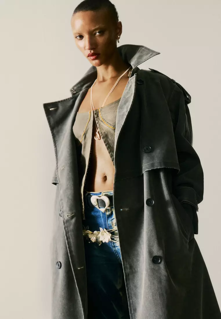 TRENCH COAT LEATHER EFFECT