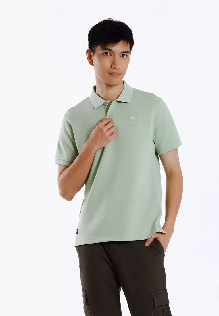 Forest Mens Stretchable Cotton Slim Fit Polo Tee - 23961-47MintGreen