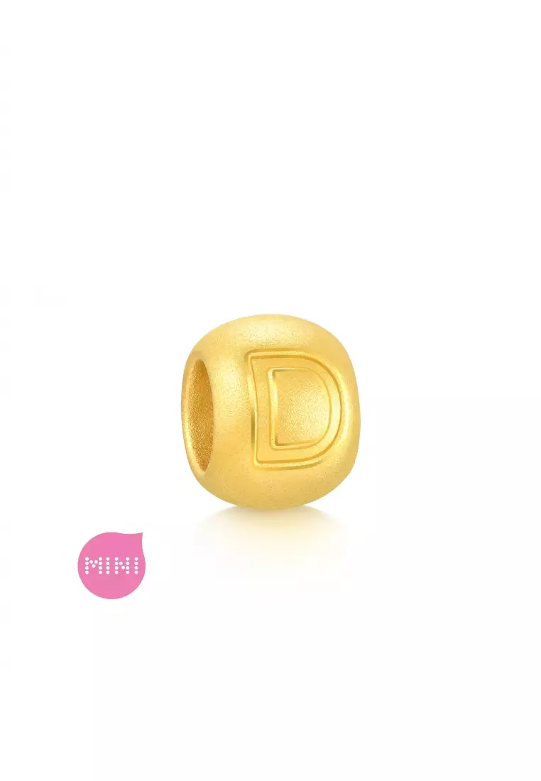 Charme 999 24K Gold Letter D Alphabet Charm 92898C (Bracelet not included)