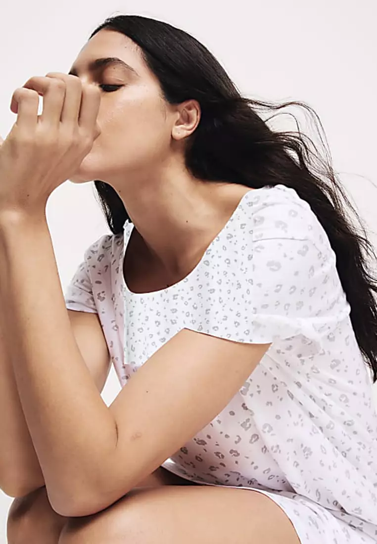 Cotton Modal Animal Print Short Nightdress