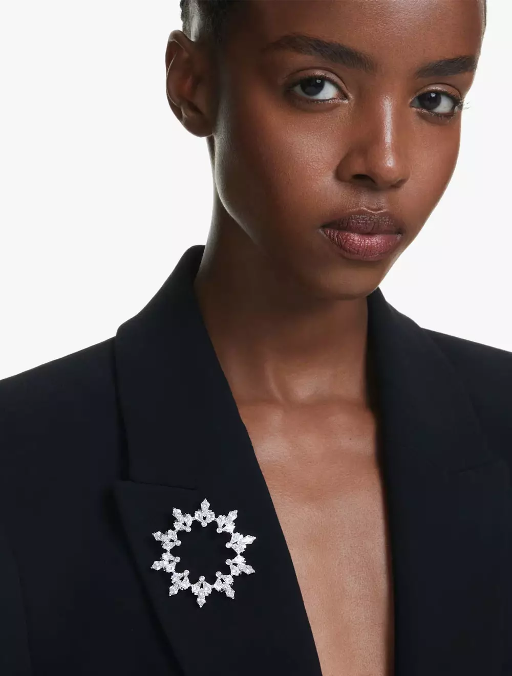 Idyllia Brooch, Mixed Cuts, Snowflake, White, Rhodium Plated - White