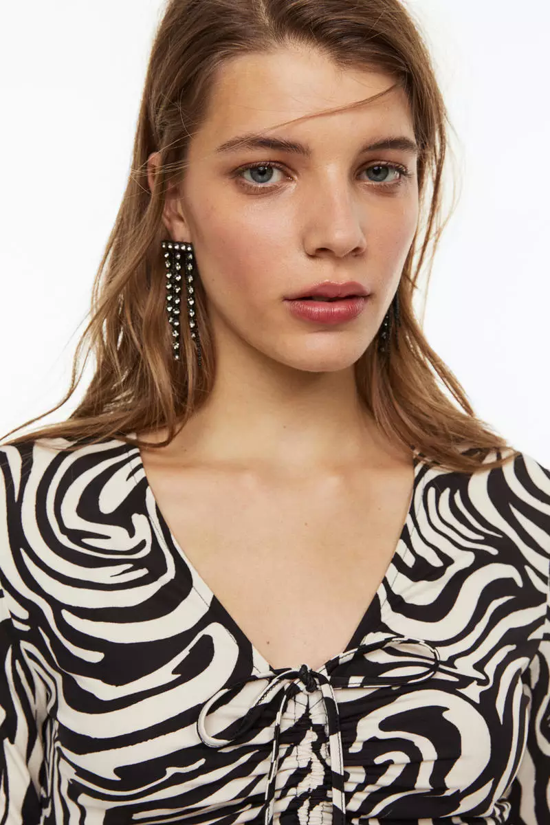 Drawstring-detail bodycon dress