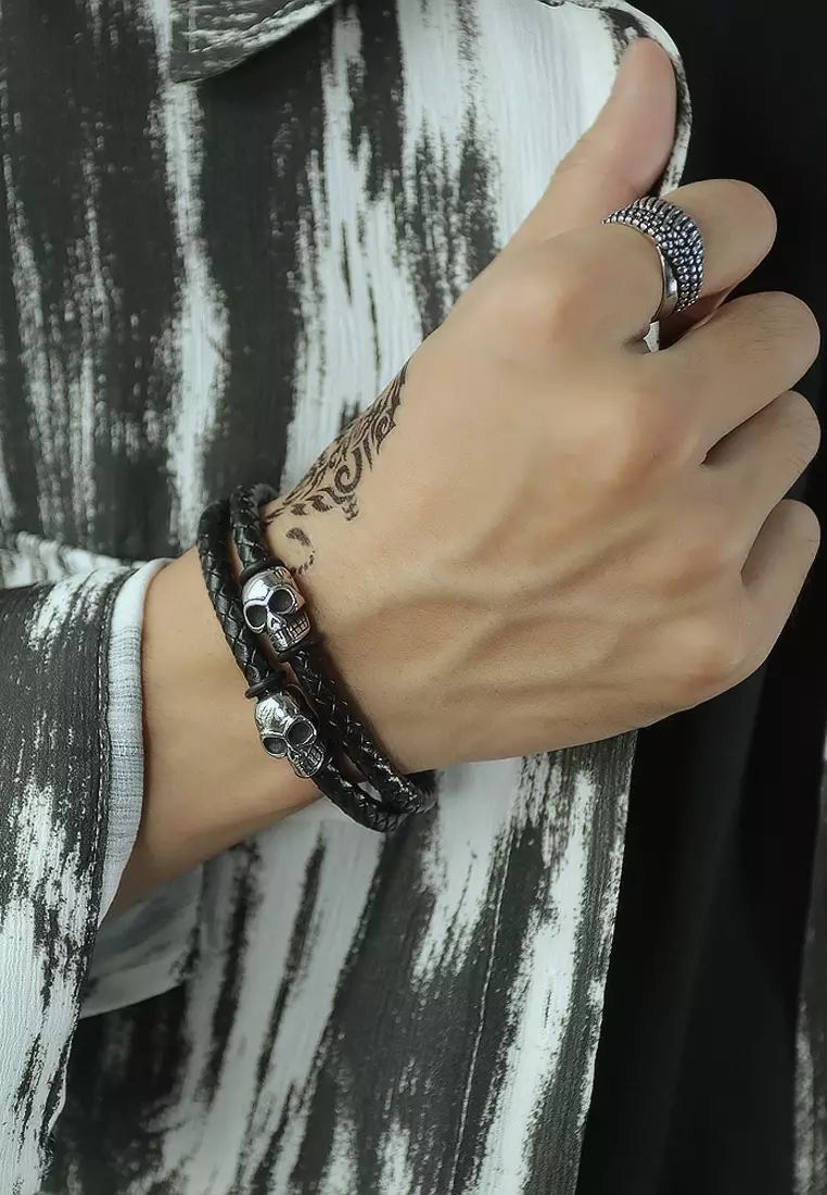 Men's jewelry skull sales bracelet
