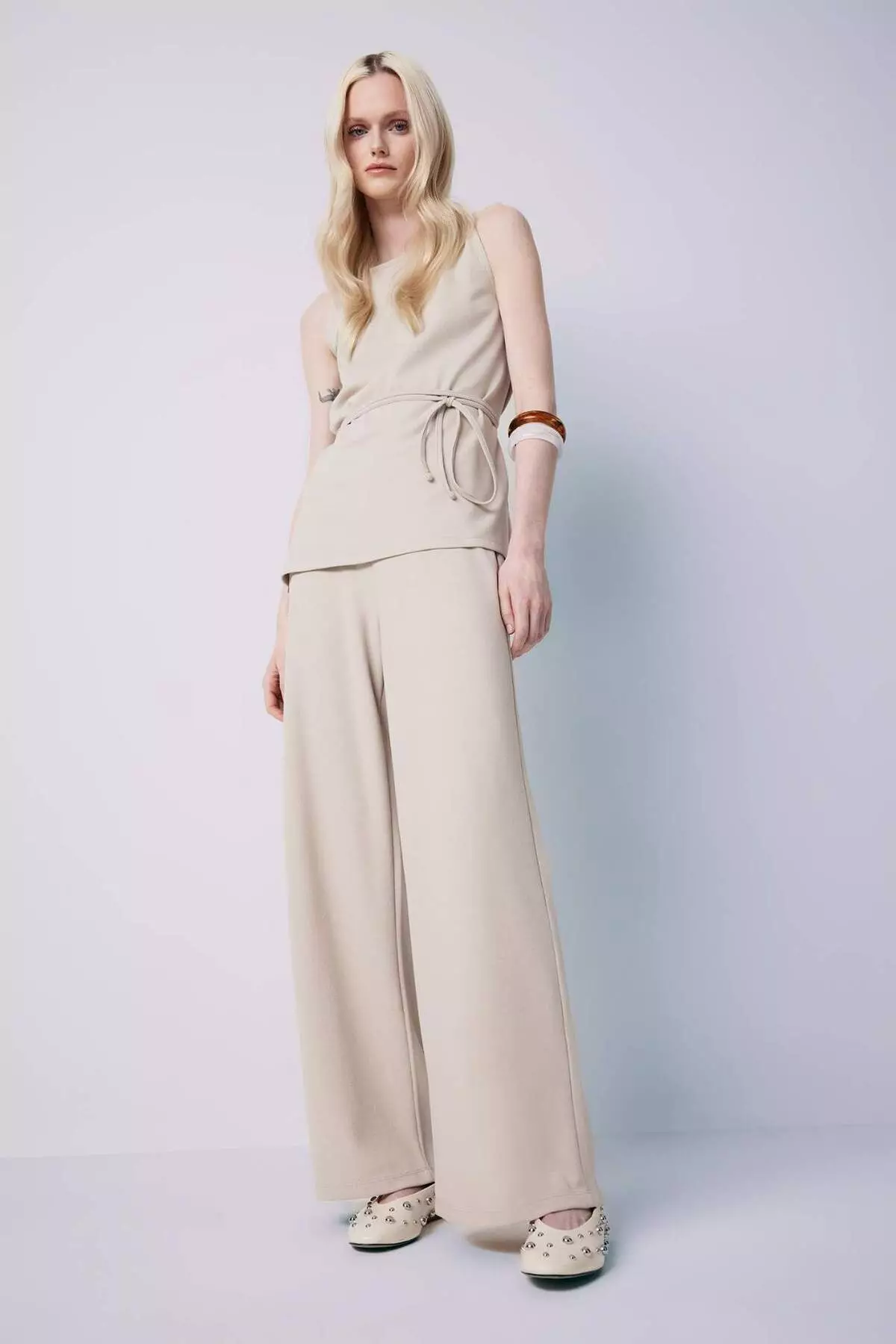 Wide Leg Wide Leg Basic Straight Pique Trousers E5784Ax25Sp