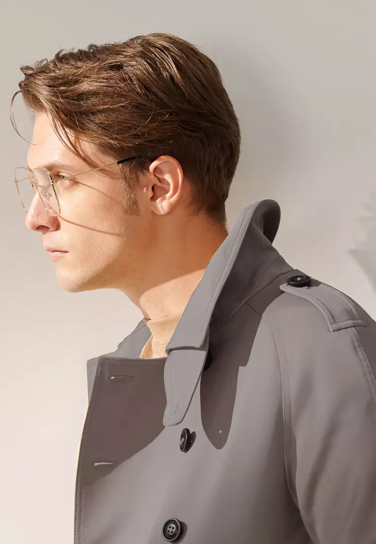 Grey Motocycle Trench Coat