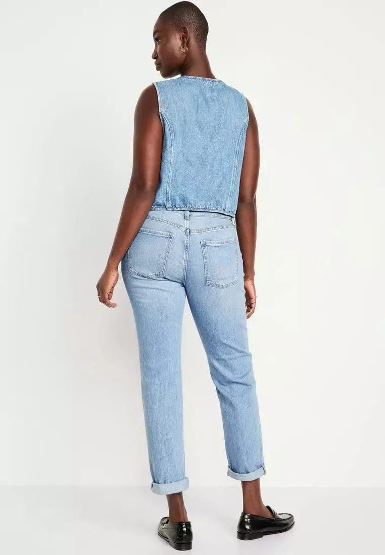Mid-Rise Wow Boyfriend Straight Jeans