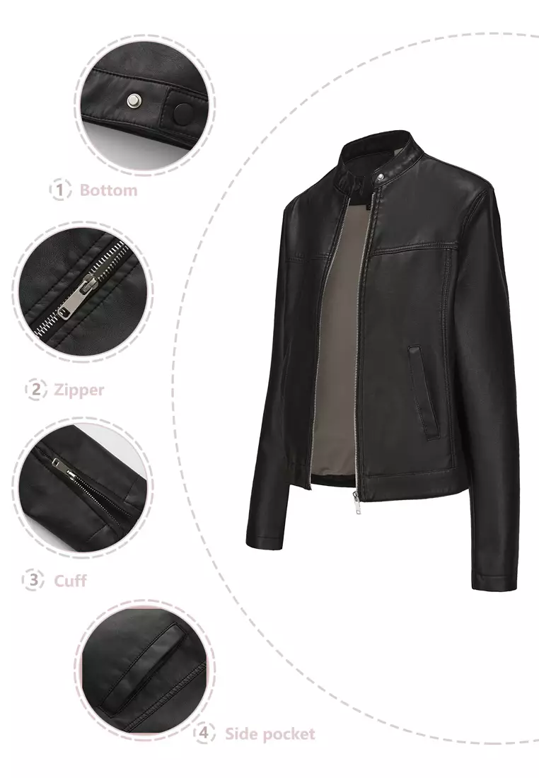 Faux Leather Biker Jacket AD-M25PJ46