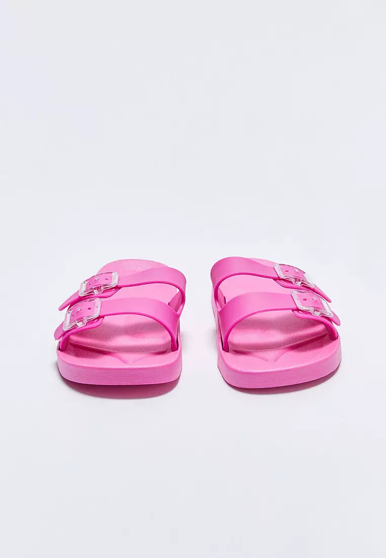 Buy LC Waikiki Double Band Buckle Detailed Girls Beach Slippers 2024 ...