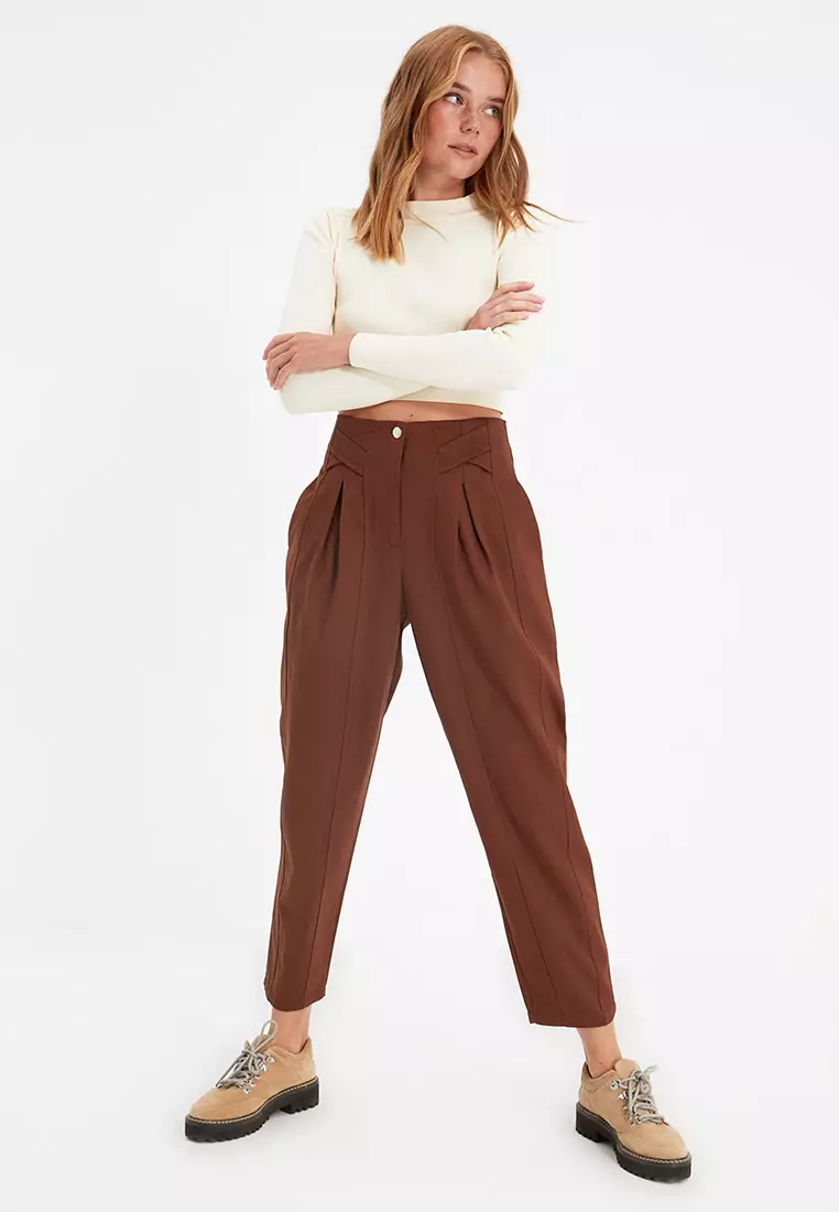 Cotton High Waist Trousers
